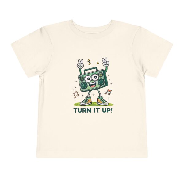Fun Toddler Short Sleeve Tee - "Turn It Up!" Music Boombox Design - Image 5